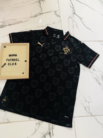 Camisa Seleção Portugal 2026 Edição Especial Black Panther Masculina - Preta